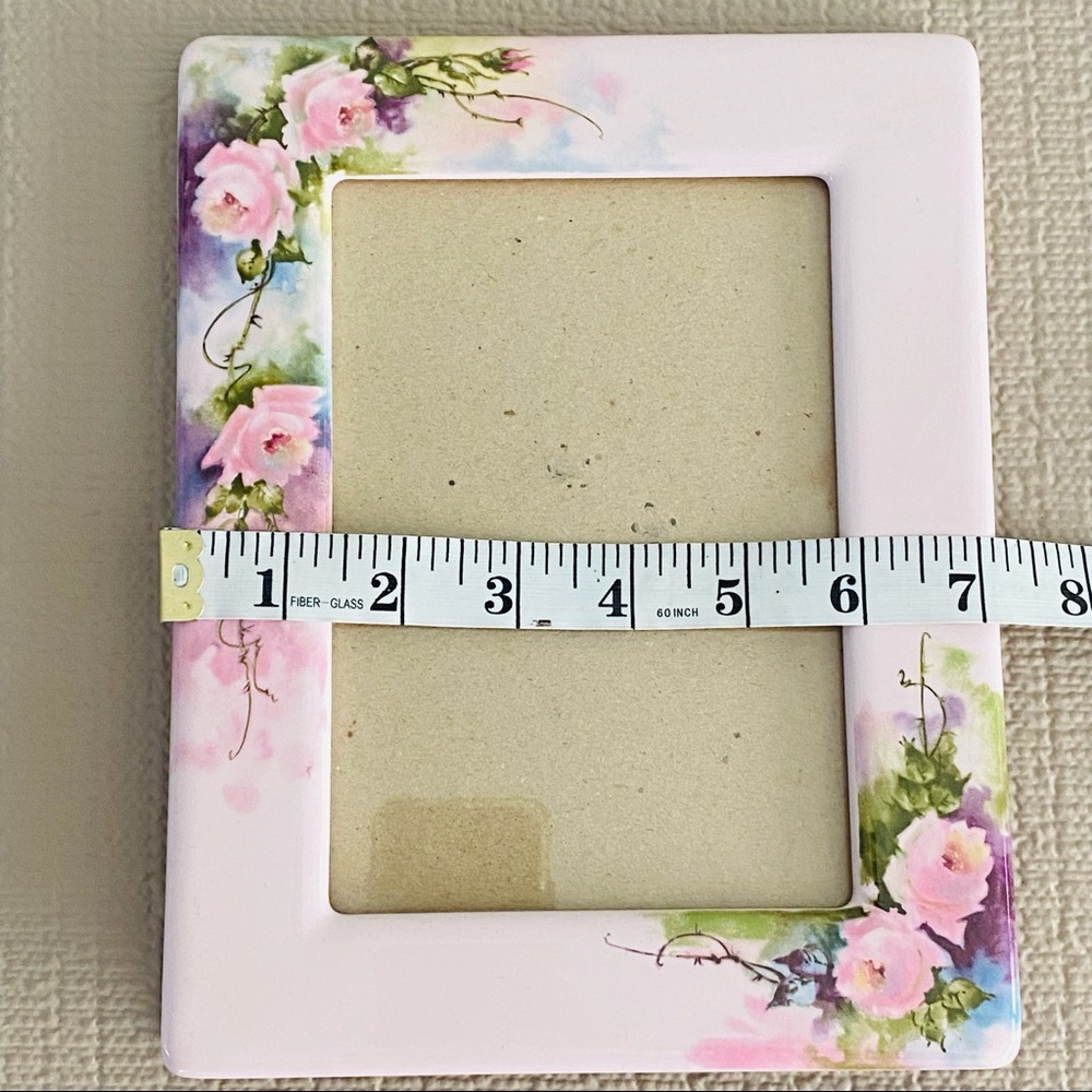 Picture frame, pink/purple, floral, 5”x7” - Picture 9 of 12